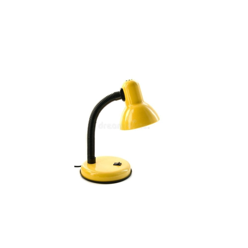 Lâmpada de mesa genérica colorida com pescoço flexível amarelo