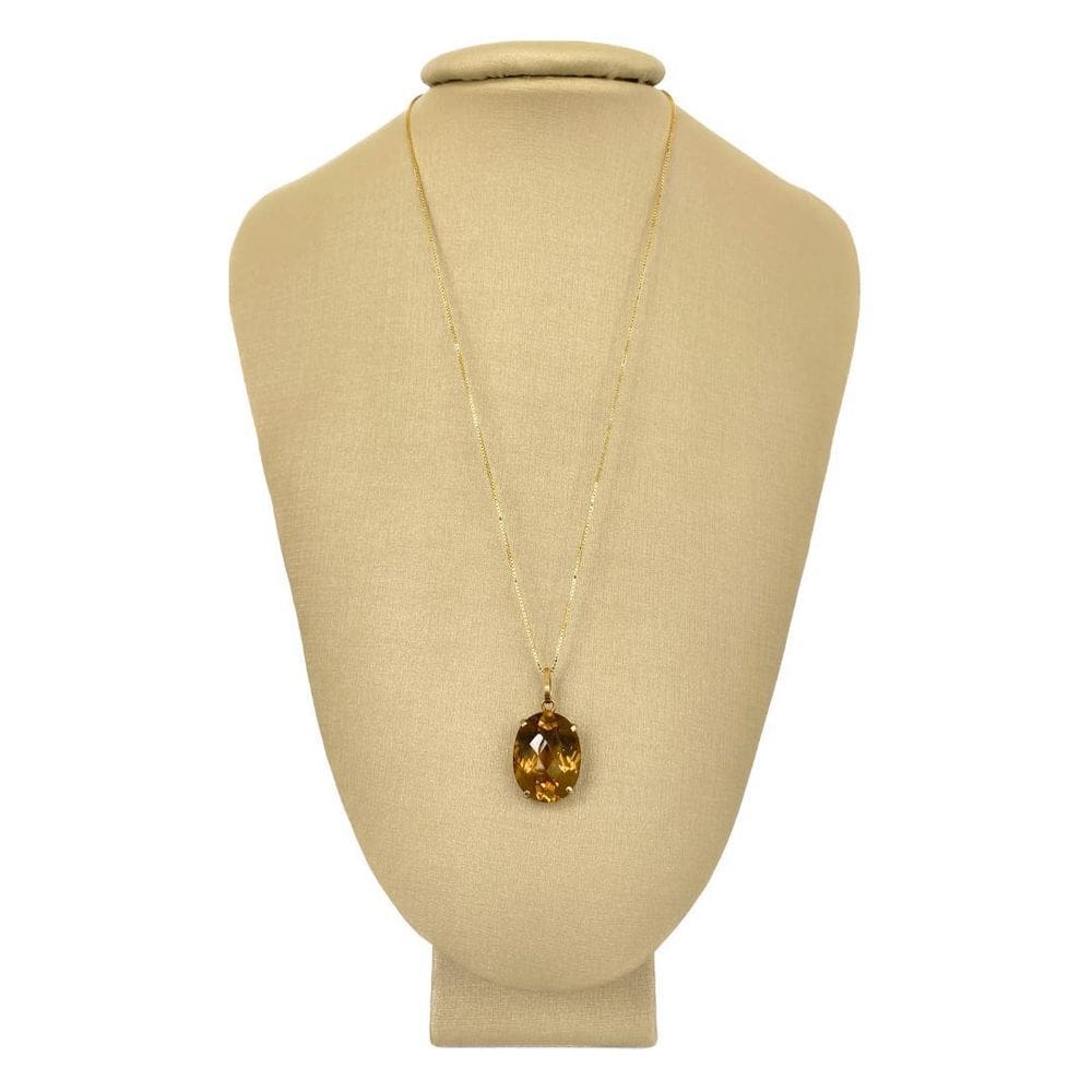 Pingente prata + ouro 18k citrino -  p vecchio