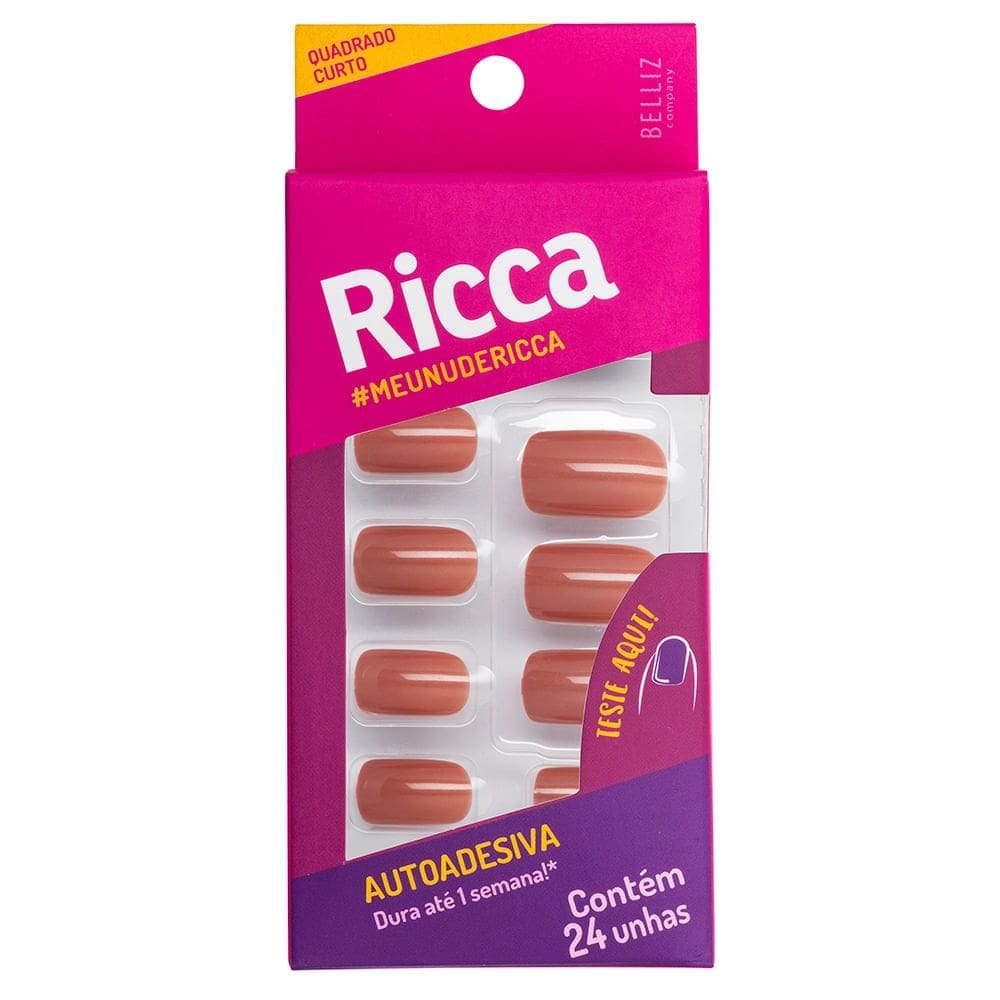 Unhas Autoadesivas Nude Ricca