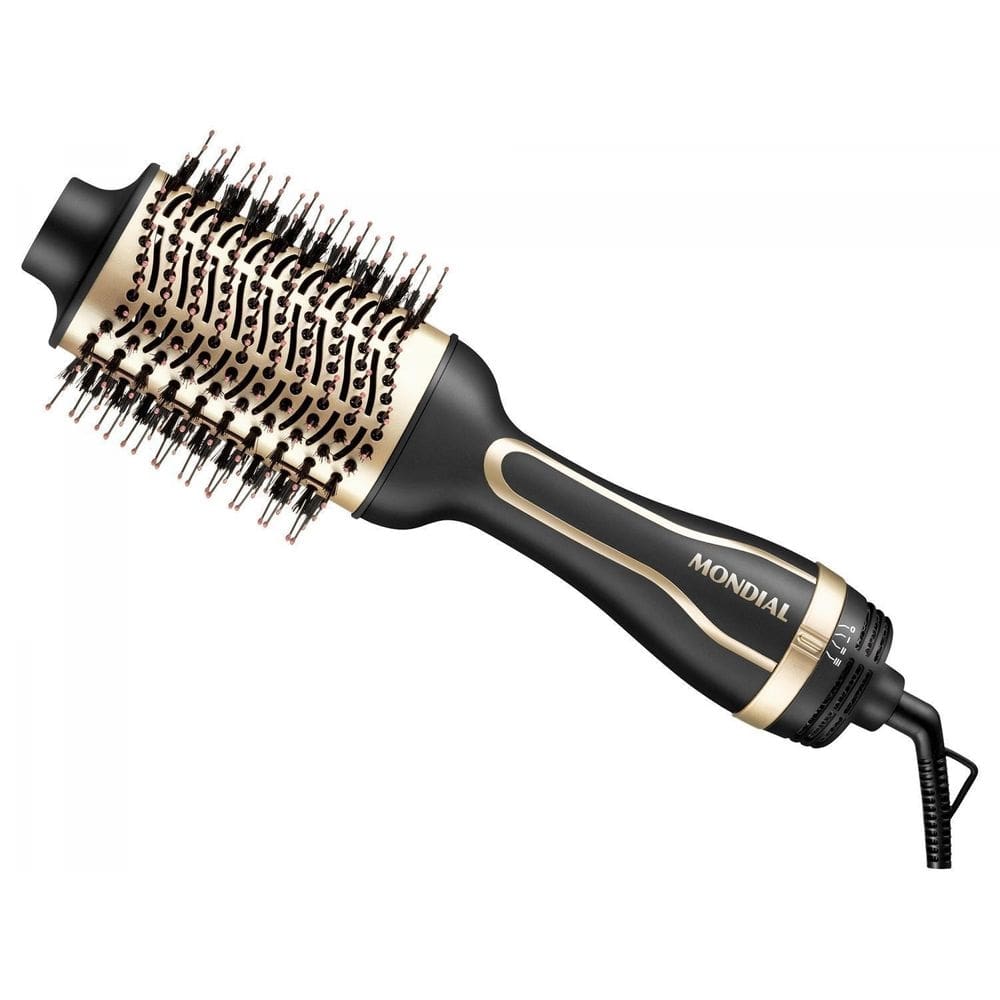 Escova secadora tourmaline ícon mondial blackgold 1200w 220v