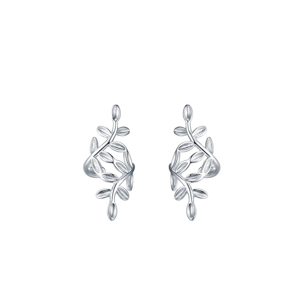 Pressure Hoop Rama Cuff 925 banhado a prata em ouro branco