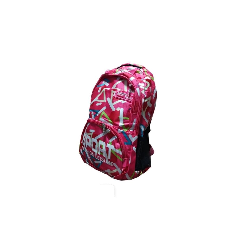 Mochila esportiva SPORT com 5 compartimentos rosa para escola
