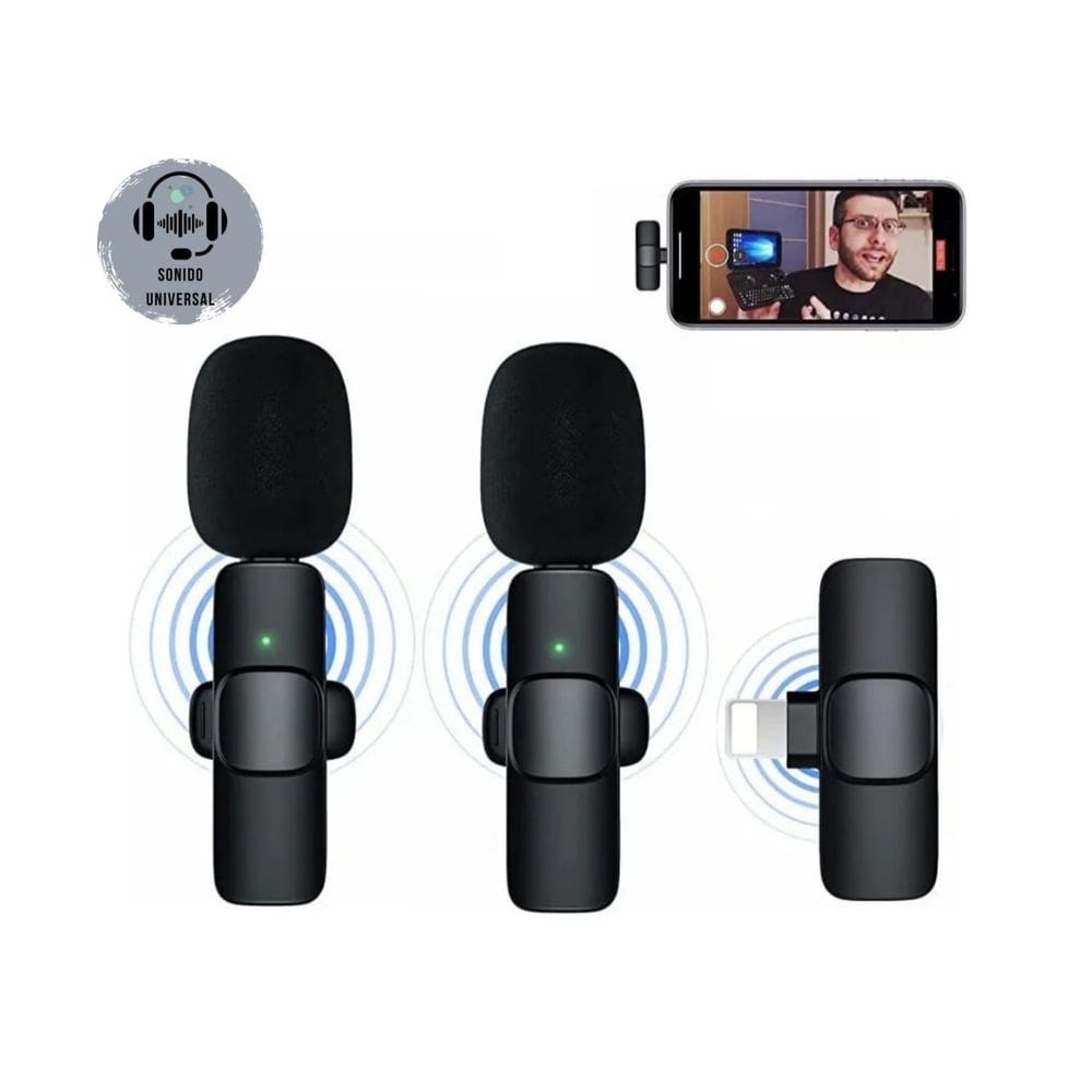 Microfone de lapela dupla para iOS, ,