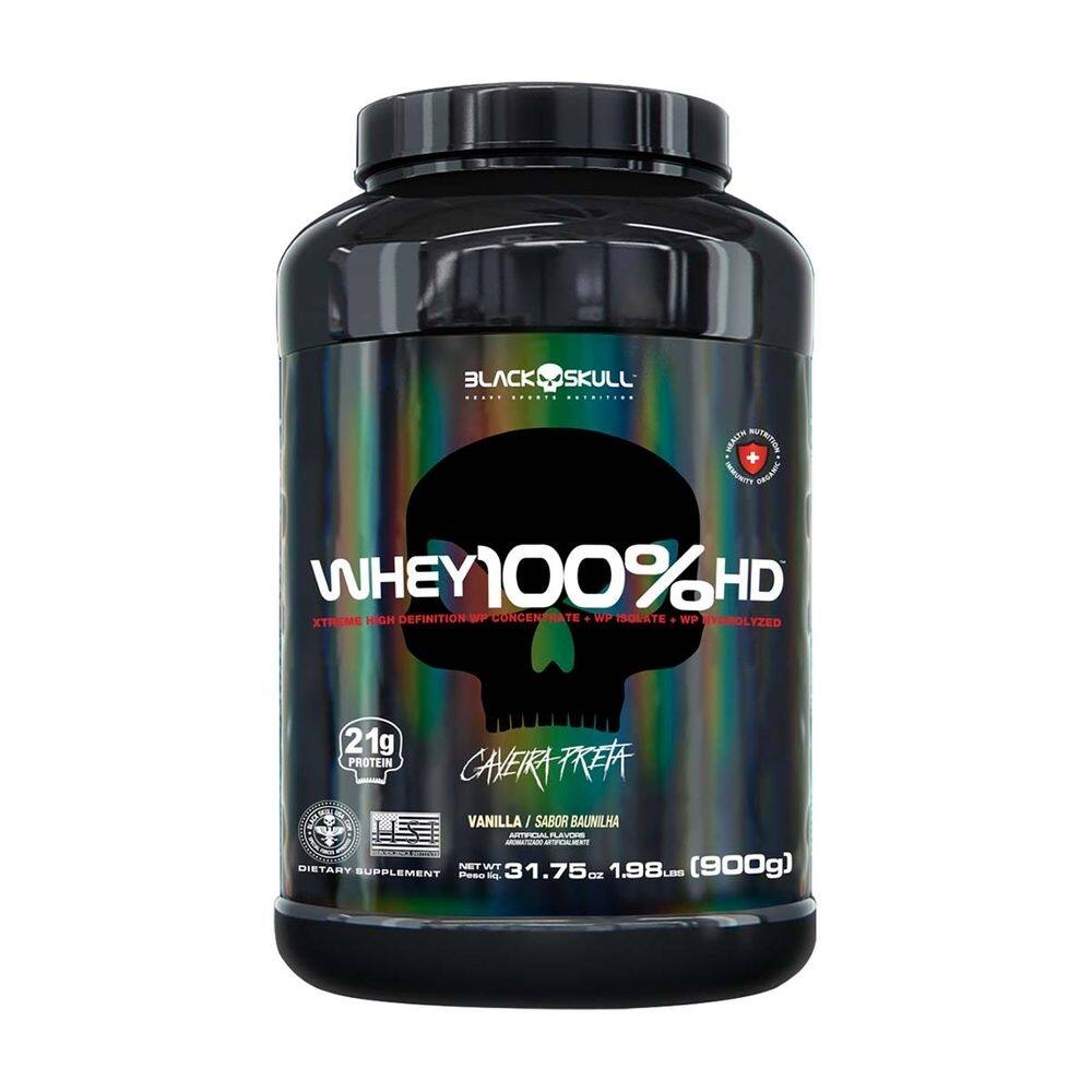 Whey 100% Hd Black Skull Baunilha 900G