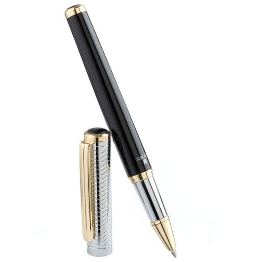 Caneta crown regent roller cor preta e prata e tinta preta