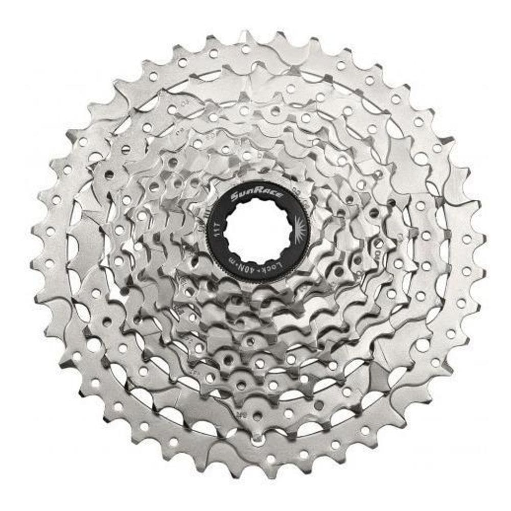 Kit sunrace catraca cassete 9v+coroa 11v + corrente