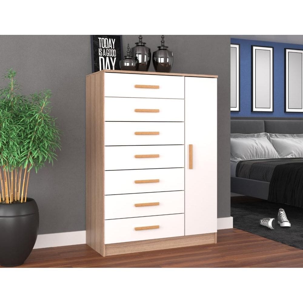 Cômoda New Mônaco 1 Porta e 7 Gavetas