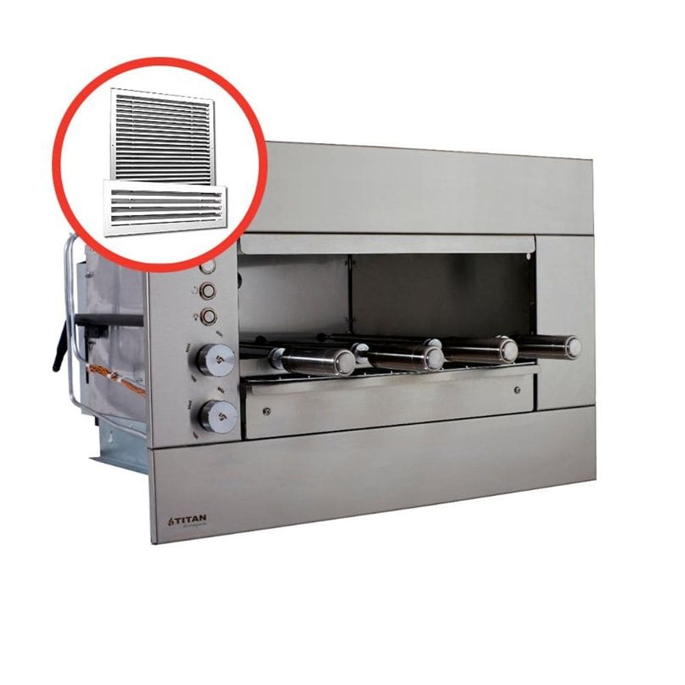 Churrasqueira a Gás de Embutir 4 Espetos SUPREMA 04 G com Kit Ventilação Titan