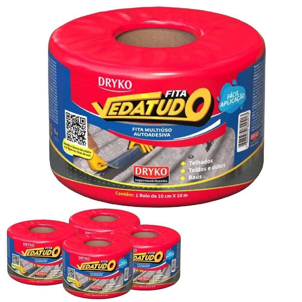 Fita Asfáltica Vedatudo 10 cm X 10 m 5 Unidades DRYKO