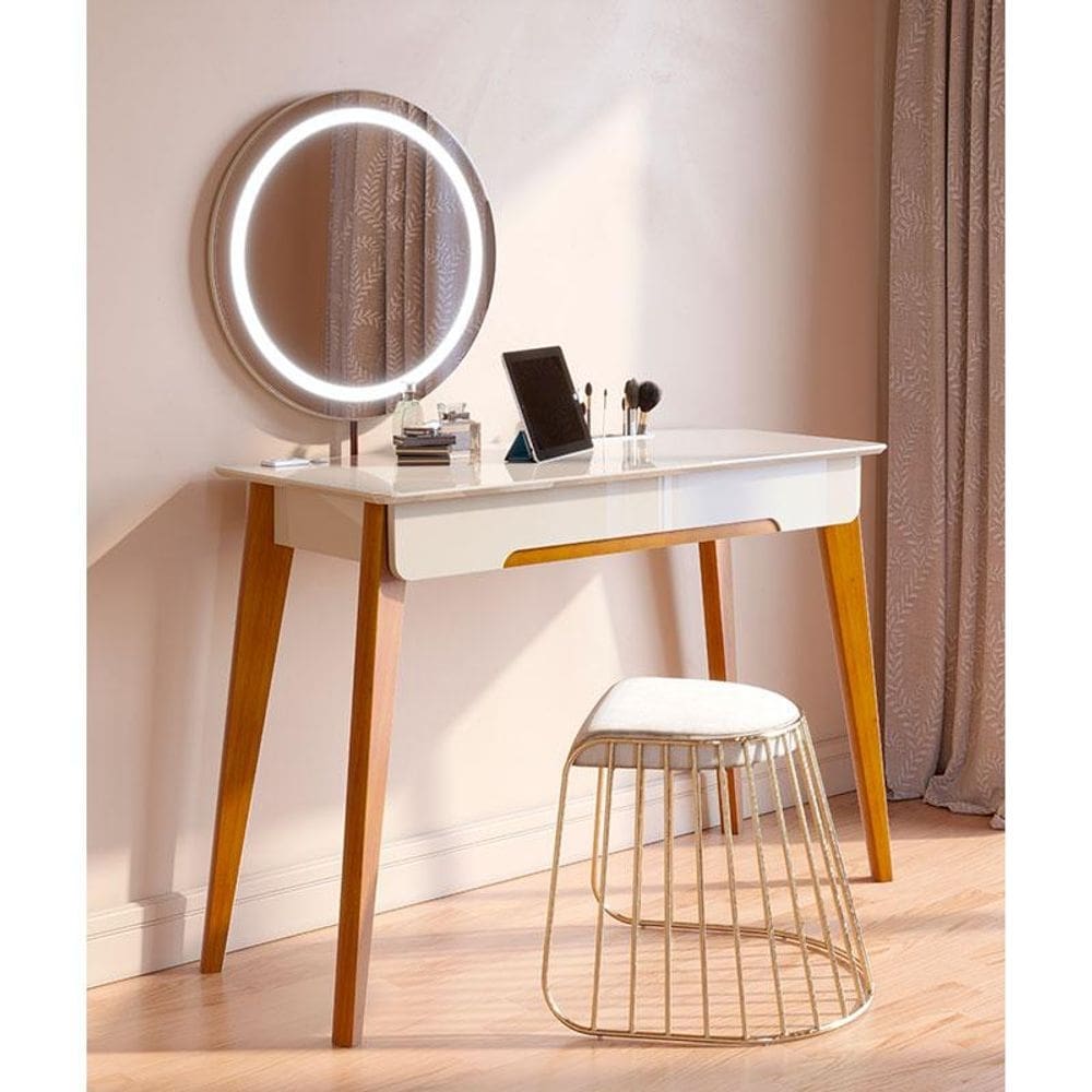 Penteadeira Ambiente Jazz Off White com Led - Imcal