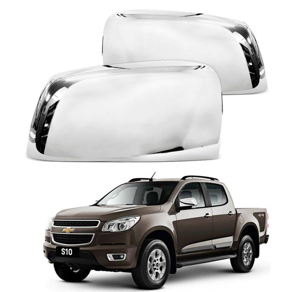 Jogo aplique capa cromada retrovisor chevrolet nova s10 2018