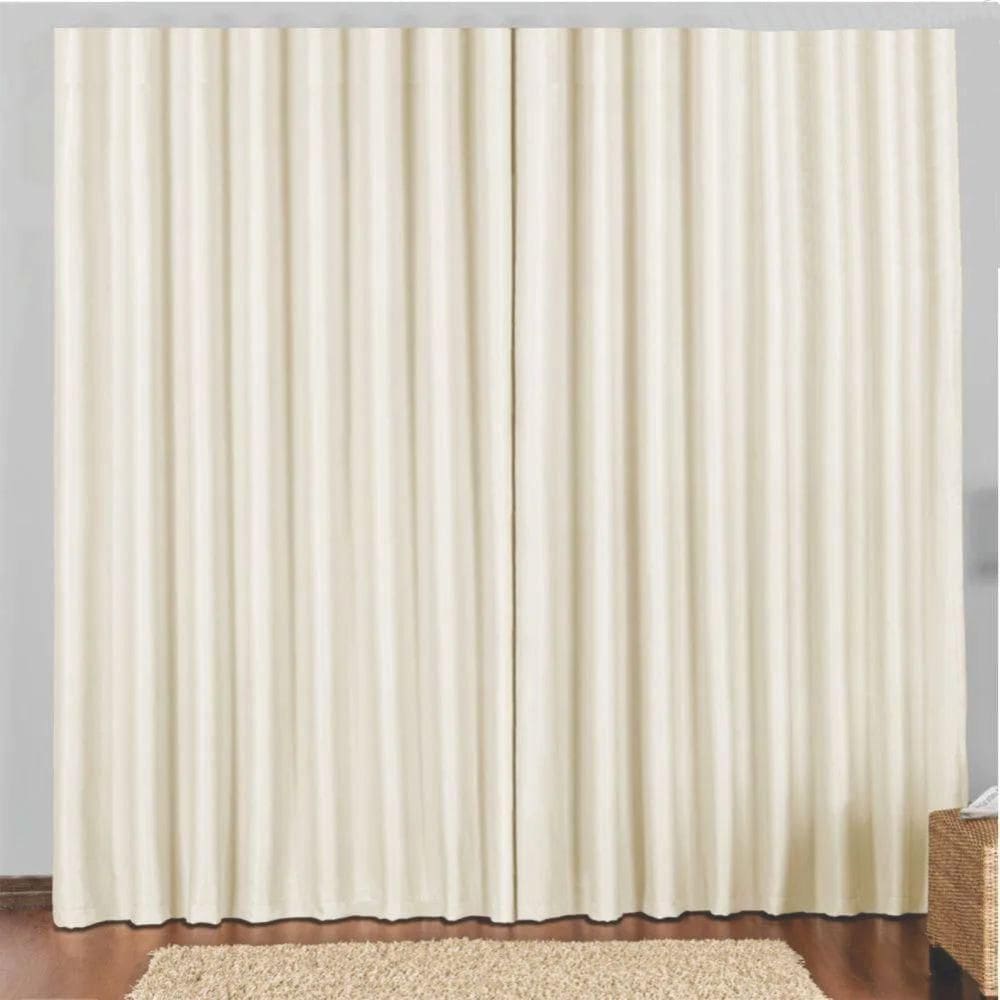 Cortina 4 mts sala blackout para trilho comum bege