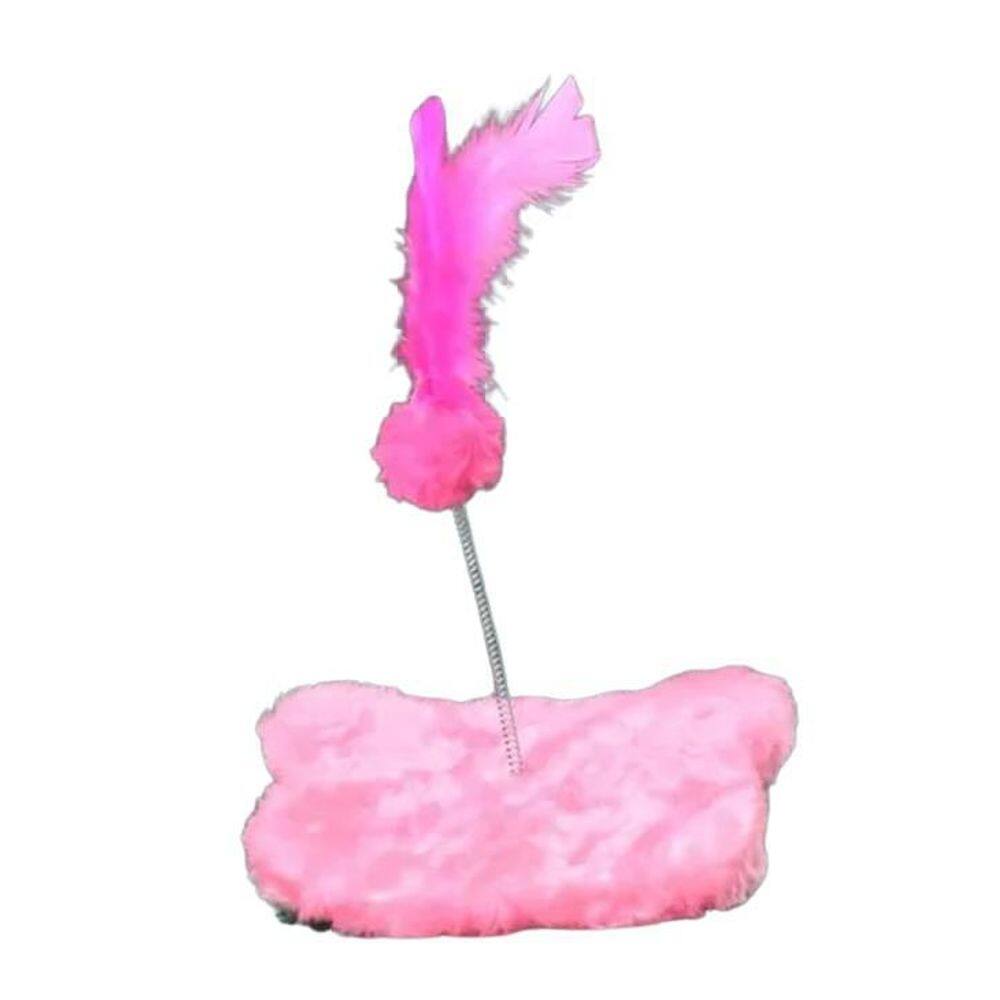 Brinquedo para gatos com mola rosa bebê