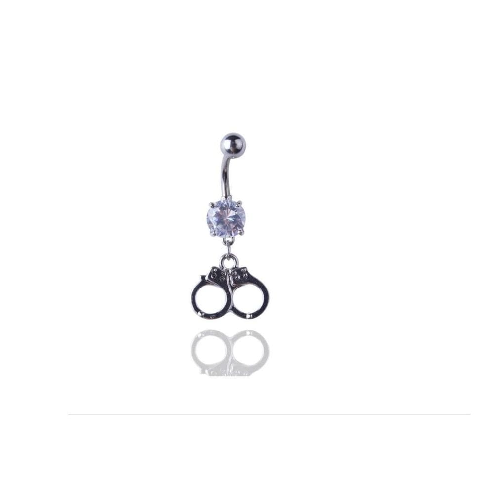 Piercing umbigo prateado  aço cirúrgico