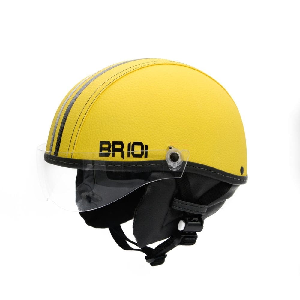 Capacete coquinho scooter elétrica bike amarelo viseira