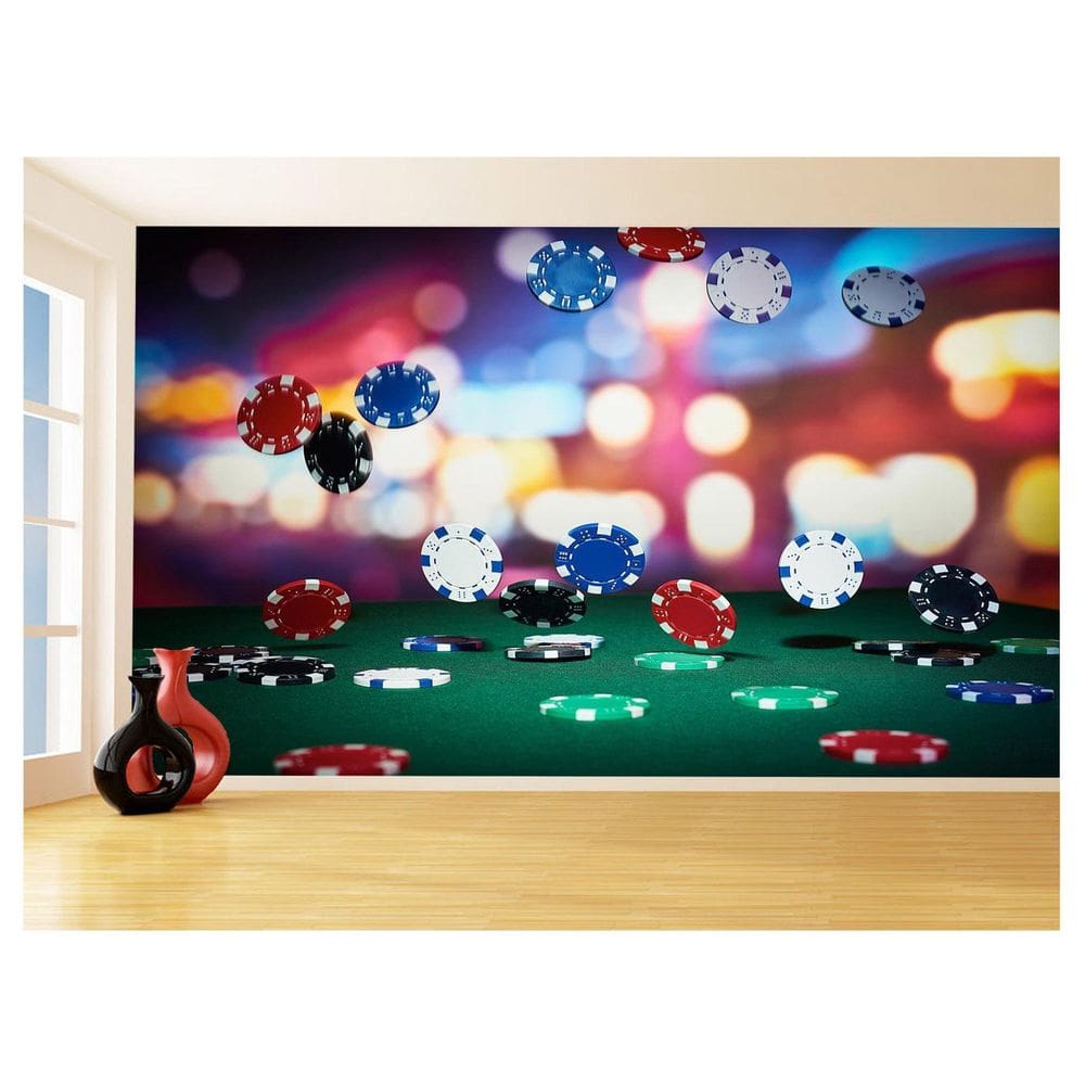 Papel De Parede Salão De Jogos Cassino Fichas 3,5M Jcs126