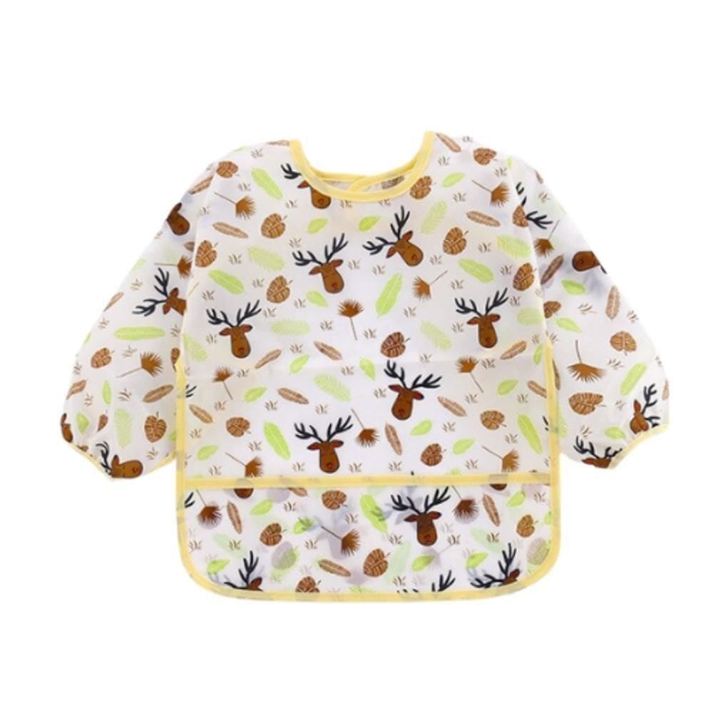 Babador avental impermeável manga longa - amarelo 12-18m