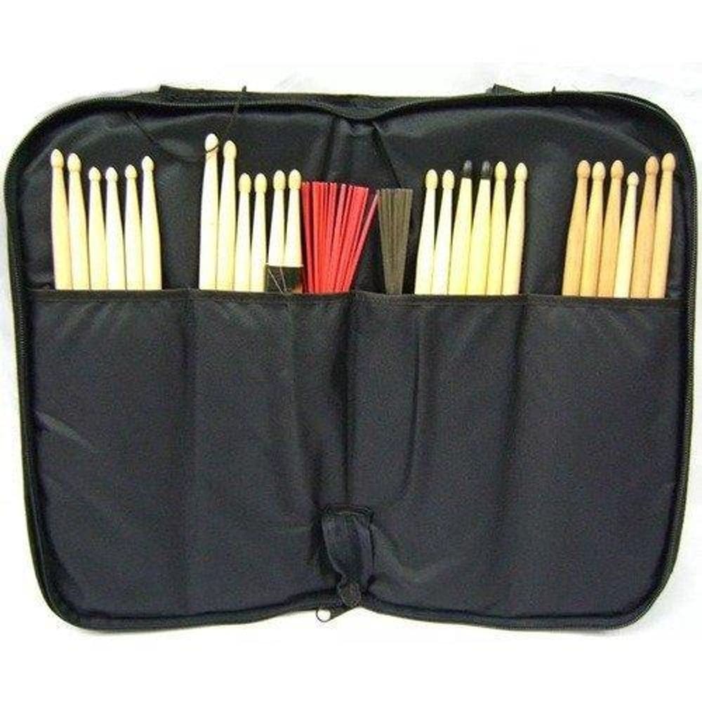 Capa para baquetas, vassourinhas + par baquetas envio imedia