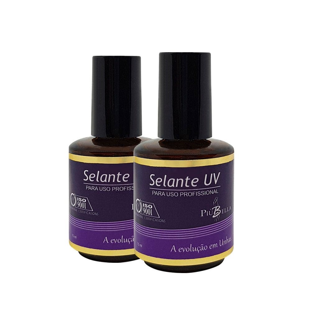 Kit piubella 2 selante uv finalizador unhas artificiais 15ml