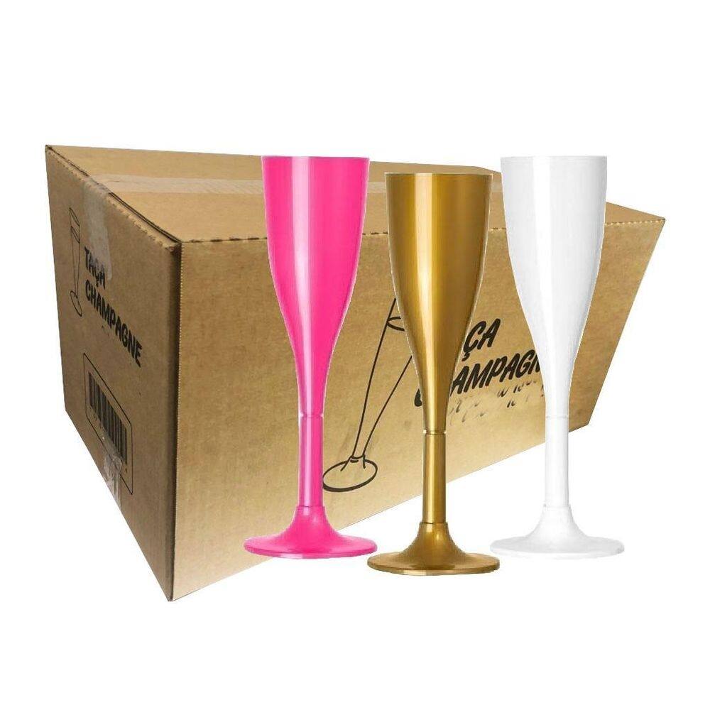 Taça drink champagne 120ml para ano novo reveillon 1cx c/56