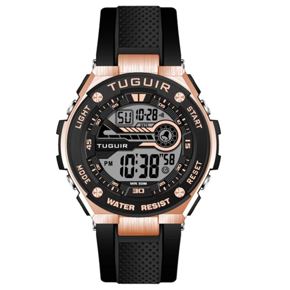 Relógio masculino tuguir digital tg293 preto e rosê