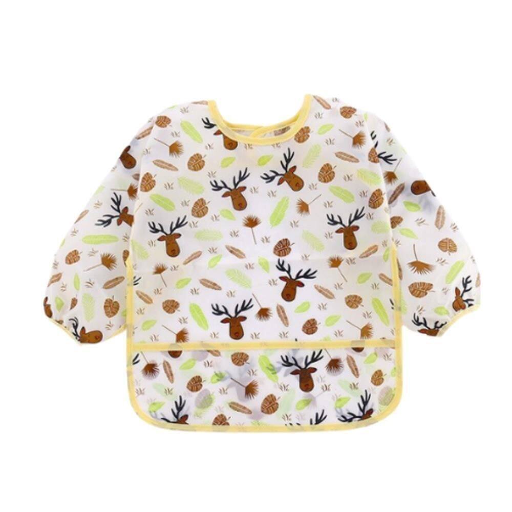 Babador avental impermeável manga longa - amarelo 12-18m