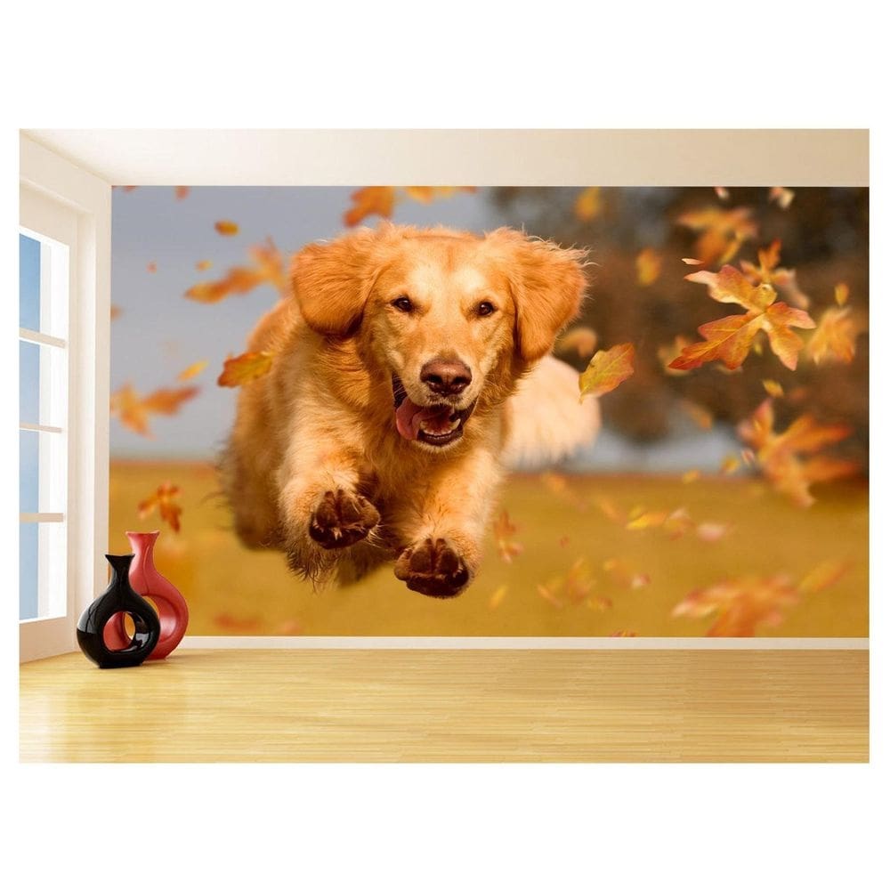 Papel De Parede 3D Animais Cachoro Golden Pet 3,5M Anm364