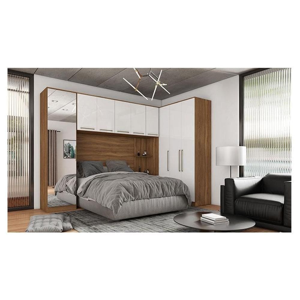 Quarto de Casal Irlanda Ambiente Composição 7 Amêndola Branco - Demartêz