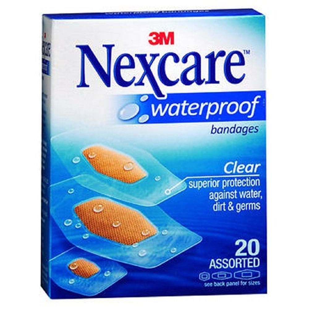 Nexcare Waterproof Clear Bandges Assorted Sizes 20 cada pela Nexcare