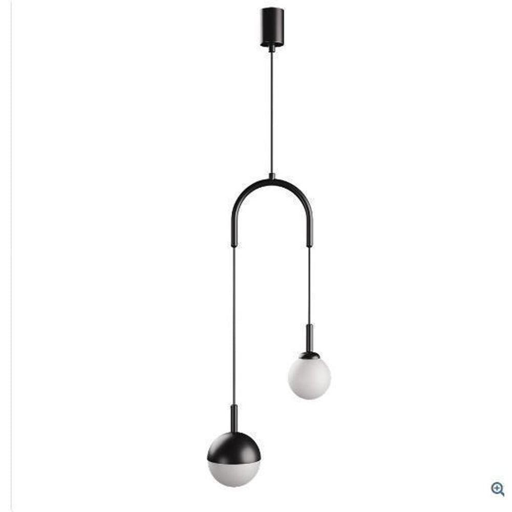Pendente macadâmia duplo - preto liso blumenau iluminação