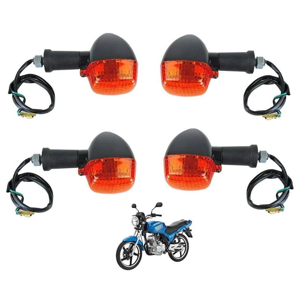 Kit 4 pisca seta lente laranja dafra speed 150