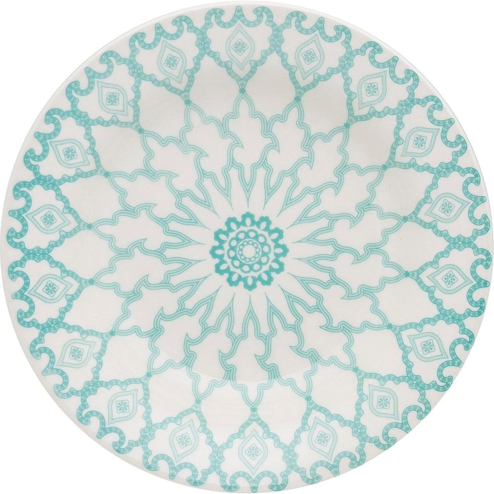Kit 8 Pratos de Sobremesa Donna Mandala Oxford Cerâmica 19cm
