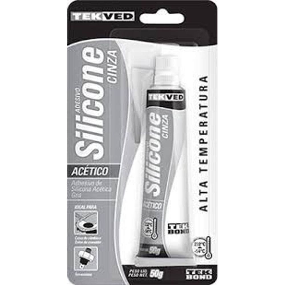 Silicone acético alta temperatura tekbond 50gr cinza