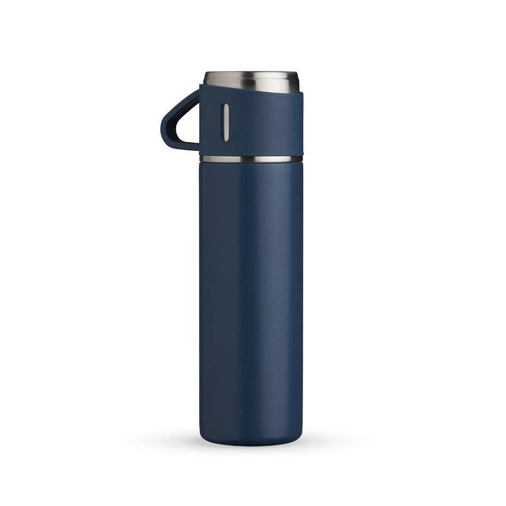Garrafa térmica caneca 450ml aço inox - azul