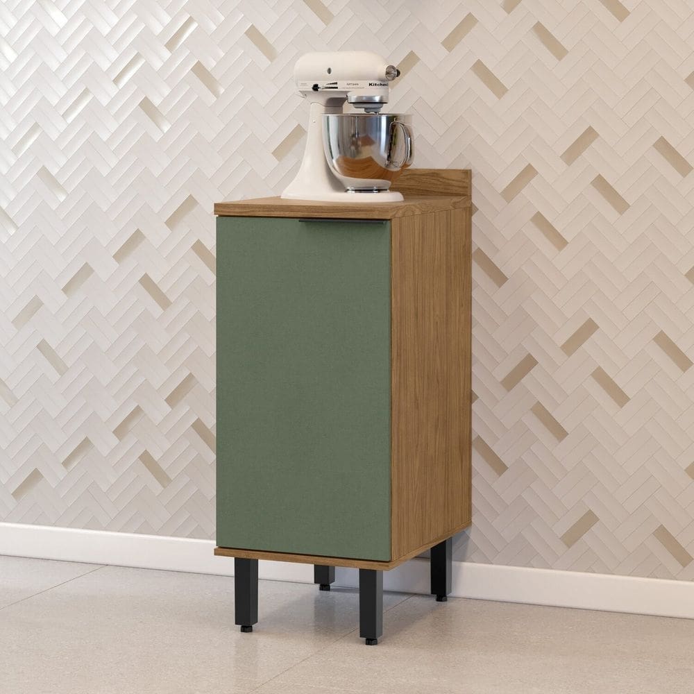 Balcão para Cozinha 1 Porta Toscana Espresso Móveis Freijó/Jade