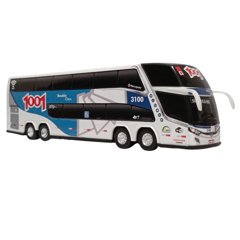 Carrinho em miniatura ônibus 1001 2 andares