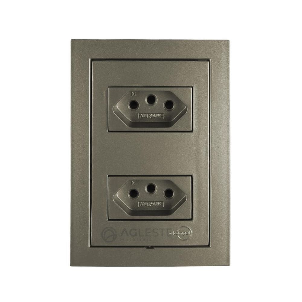 Tomada dupla 10a 4x2 ekron - ag leste materiais