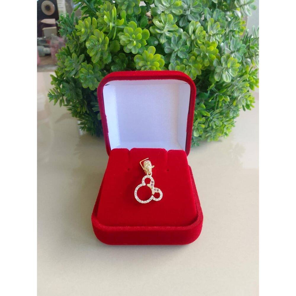 Berloque minnie pedras banhado ouro 18k - jhulias joias
