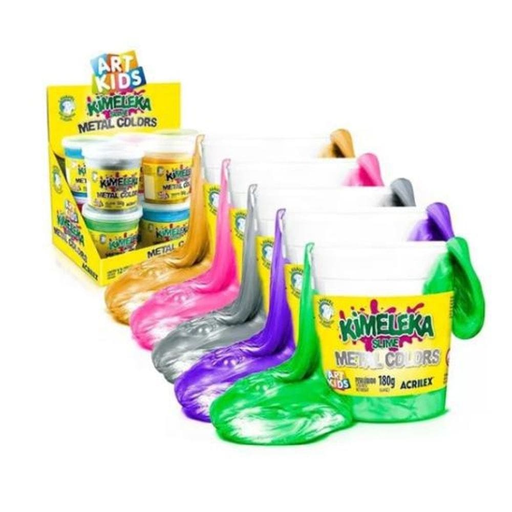 Slime kimeleca metálica unidade 180g acrilex lavavel