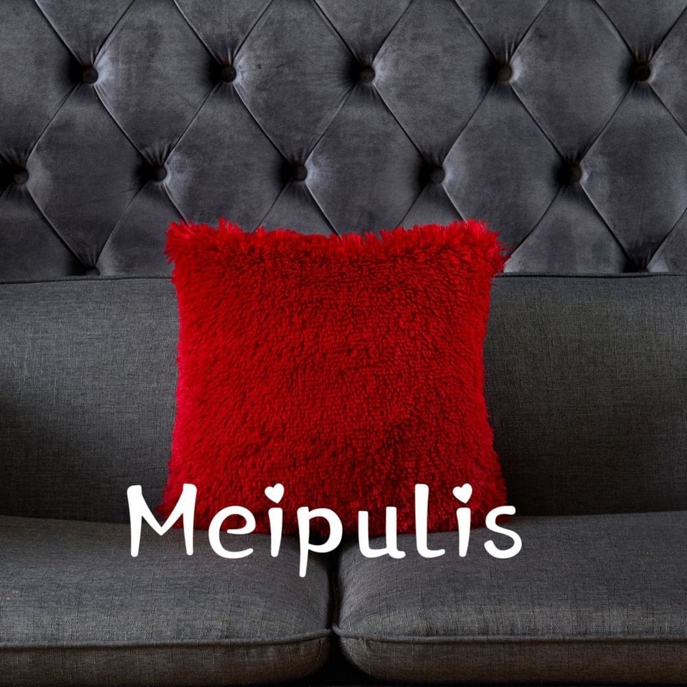 Pacote de capa de almofada x2 peludos 45x45cm - poliéster bordô