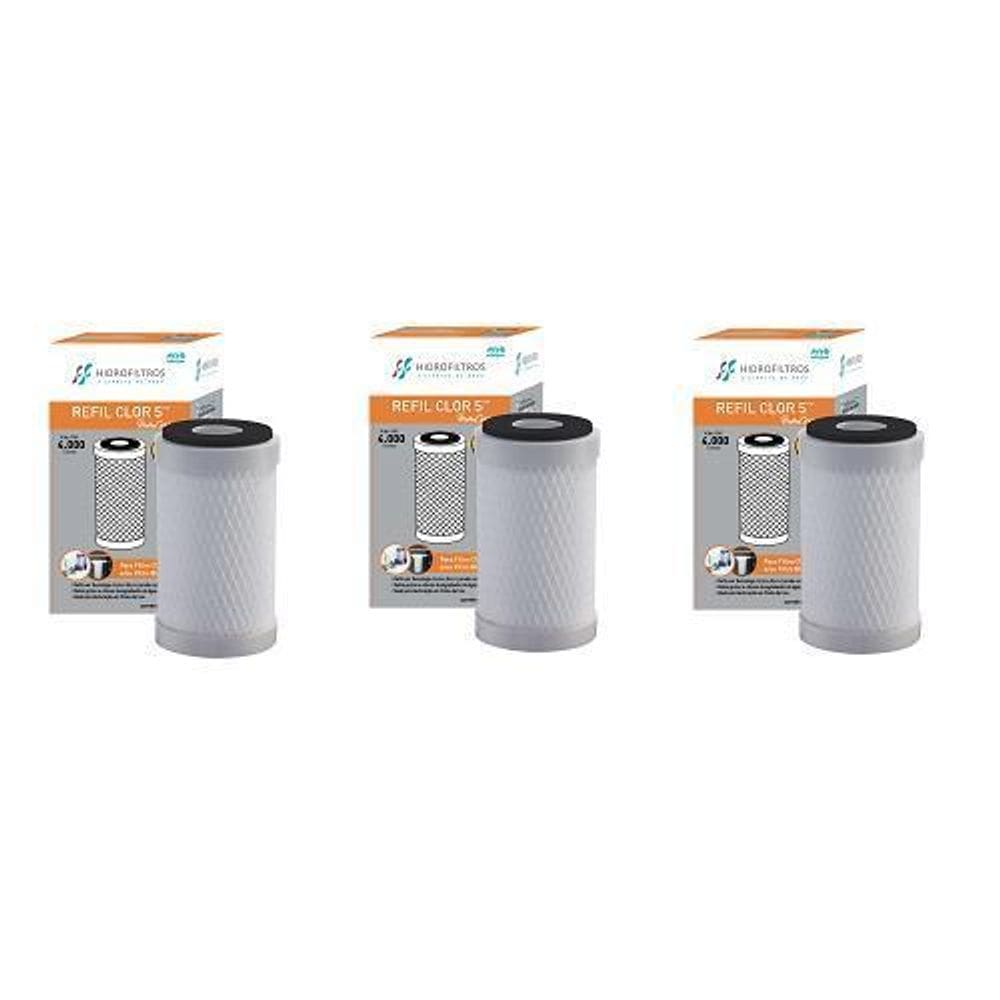 Refil carbon block 5  3 unidades  902-0012 hidrofiltros