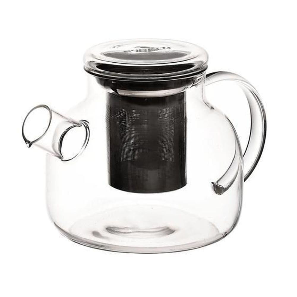 Bule chaleira de vidro borossilicato infusor em aço inox 1l