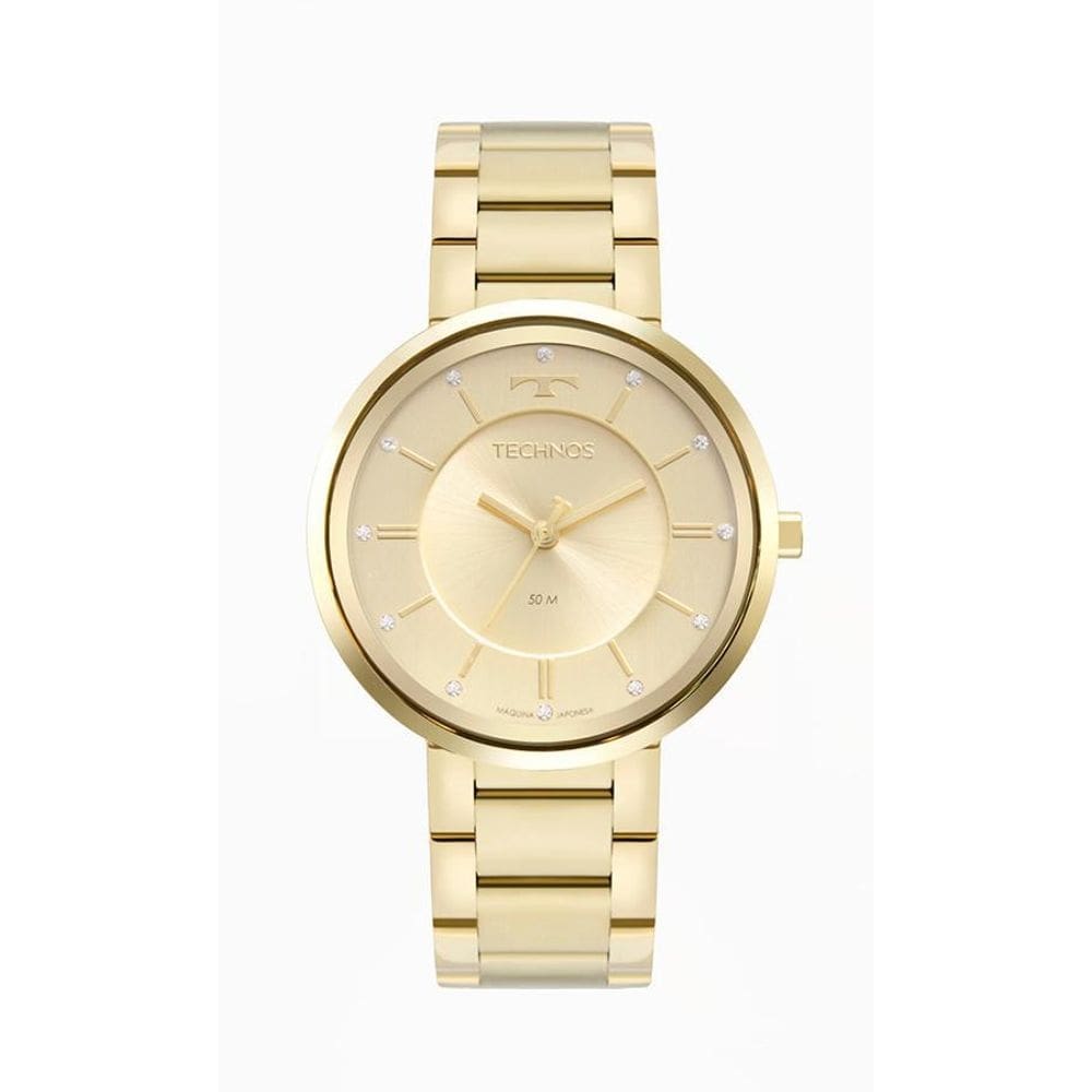Relogio technos feminino dourado grande 2035mxa/1x