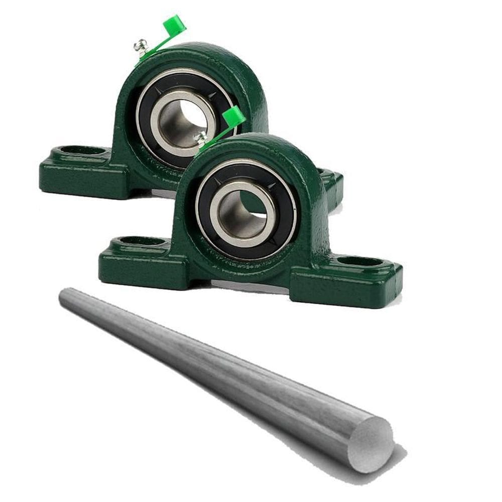 Kit 2 mancal pedestal rolamento ucp206 com eixo 30mm200mm