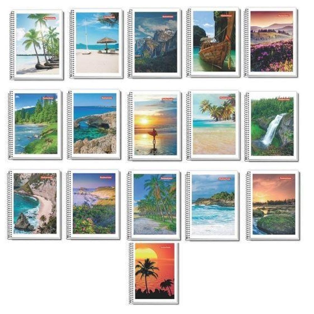 Caderno espiral 1/4 flexivel 96fls pacote kit 20un