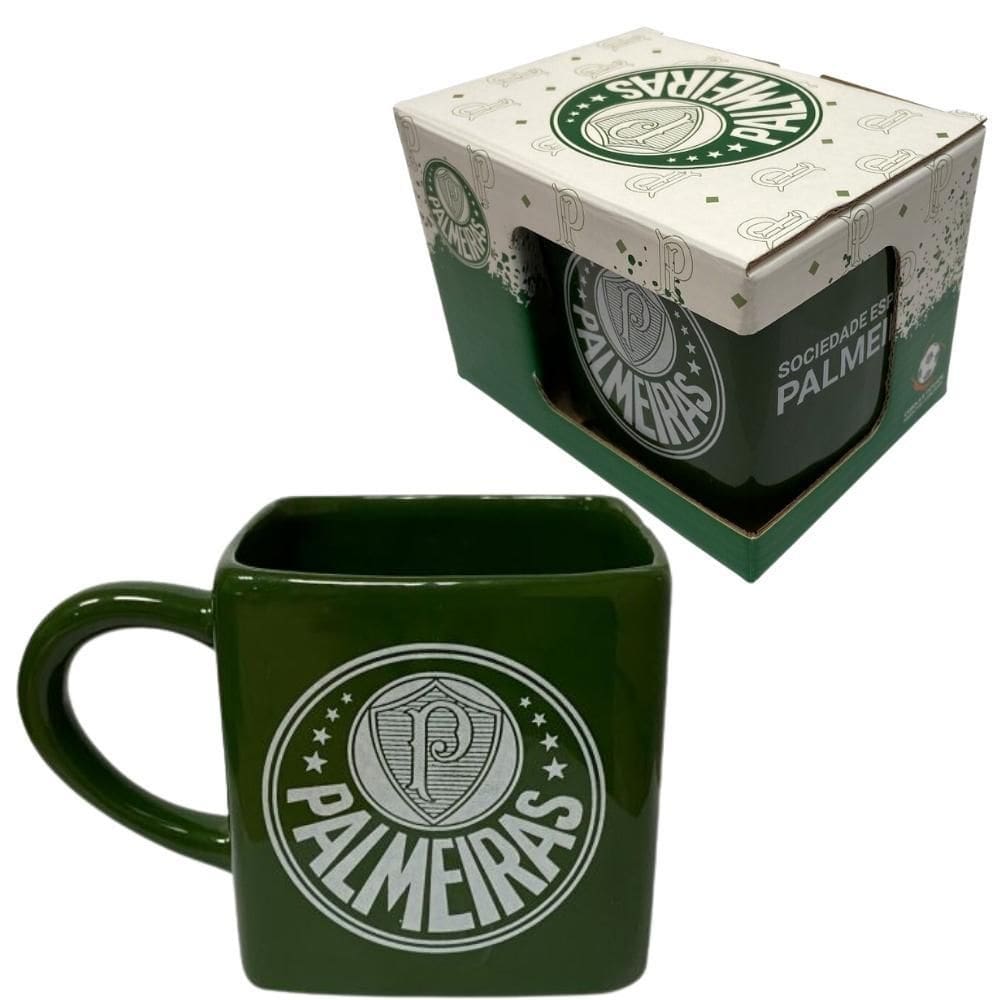 Caneca cubo quadrada porcelana 330ml oficial porco
