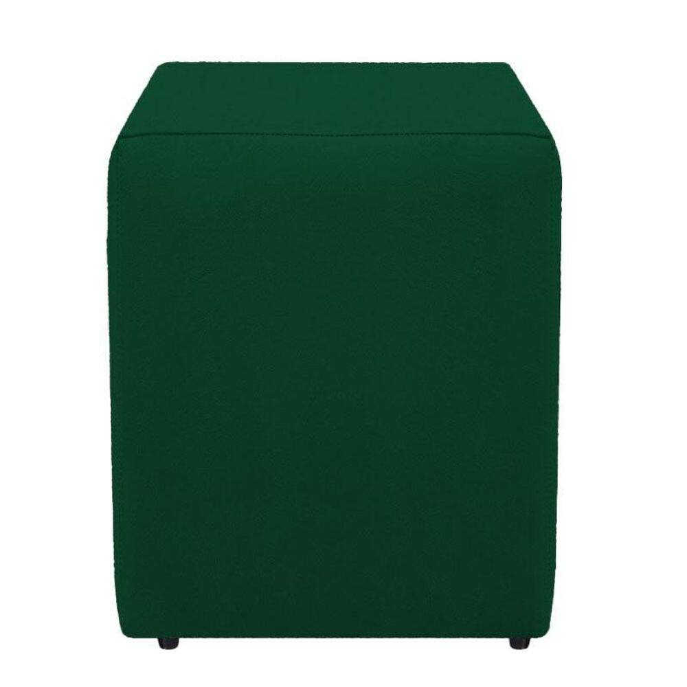 Puf puf suede verde musgo decorativo quadrado super