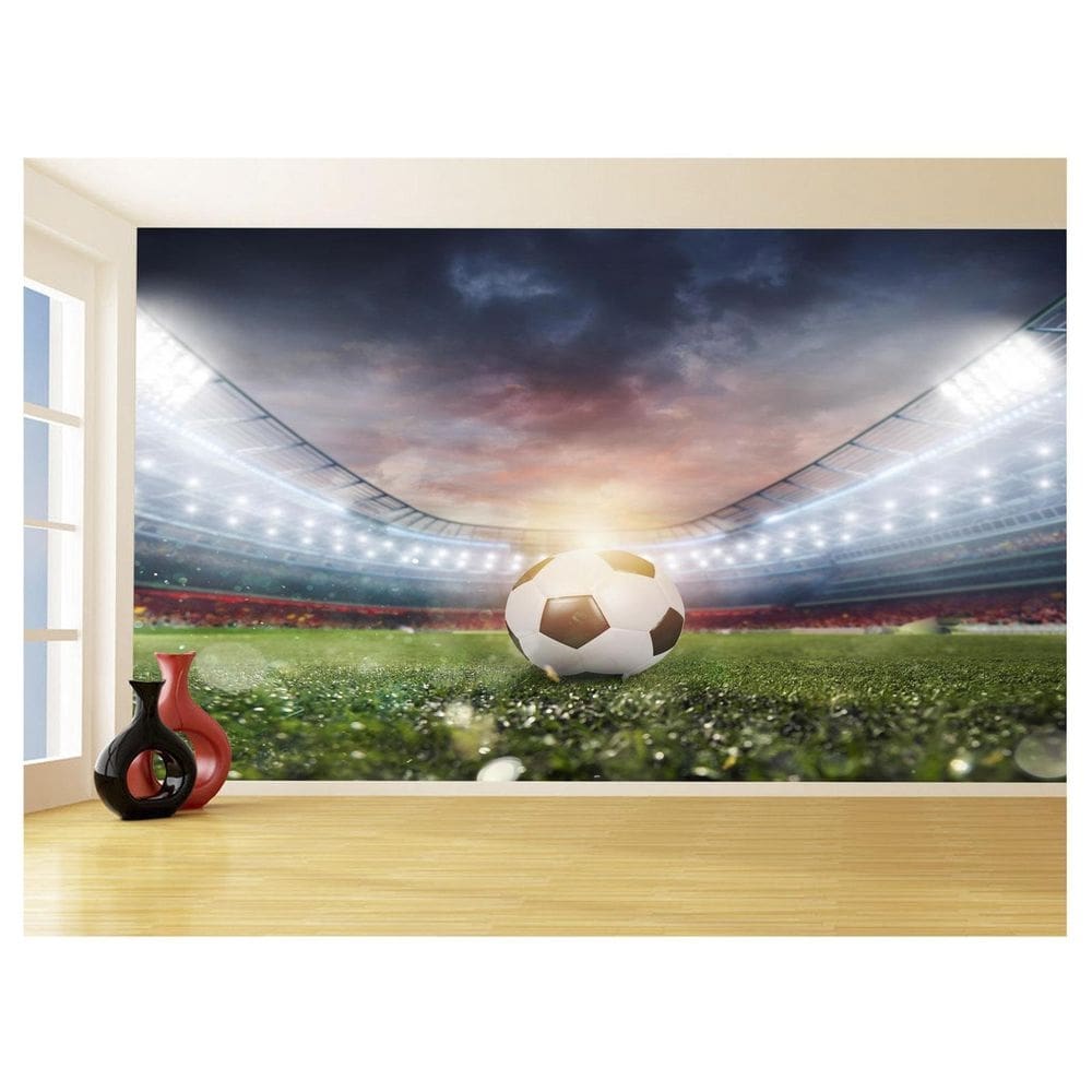Papel De Parede 3D Esporte Estádio Gramado Campo 3,5M Spt74