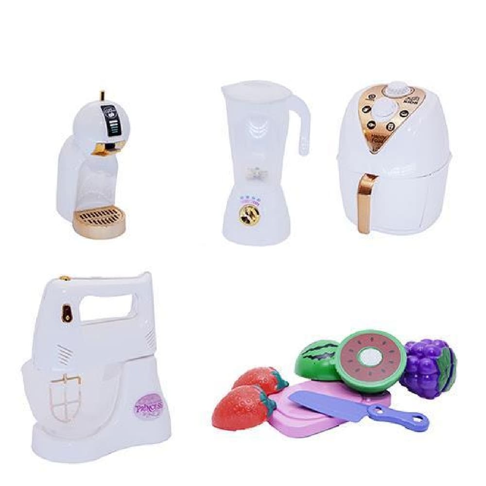 Kit infantil air fryer batedeira fruta cafeteira 9 peças