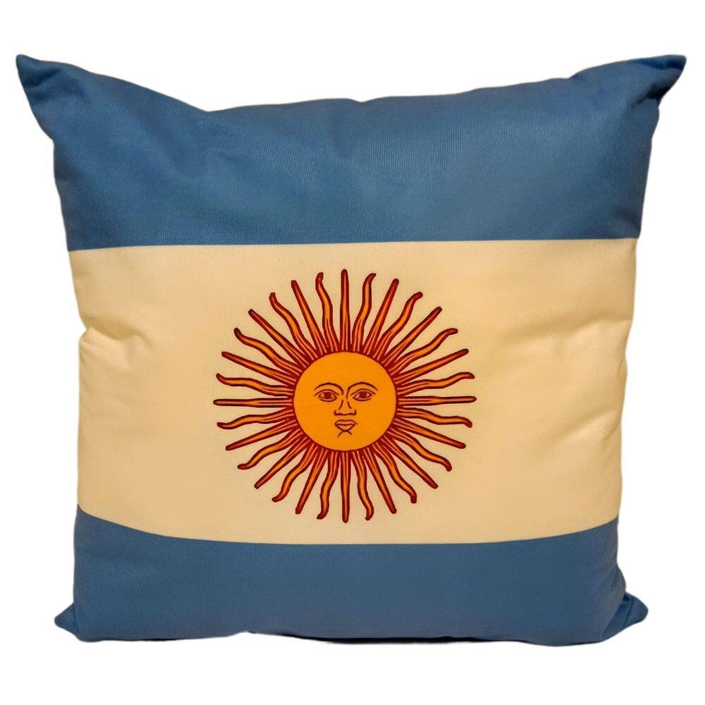 Almofada de pelúcia Argentina Flag 45x45 cm com enchimento